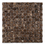 Load image into Gallery viewer, Emperador Dark 3D Pillow Polished Mosaic Tile Stone Tilezz 
