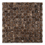Load image into Gallery viewer, Emperador Dark 3D Pillow Polished Mosaic Tile Stone Tilezz