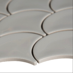 Load image into Gallery viewer, Gray Scallop Glossy Glazed Porcelain Mosaic Tile Tilezz