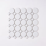 Load image into Gallery viewer, Simple White Octagon Ceramic Mosaic Matte Tilezz 
