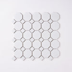 Load image into Gallery viewer, Simple White Octagon Ceramic Mosaic Matte Tilezz