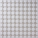 Load image into Gallery viewer, Simple White and Gray Octagon Ceramic Mosaic Matte Tilezz 
