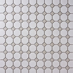 Load image into Gallery viewer, Simple White and Gray Octagon Ceramic Mosaic Matte Tilezz