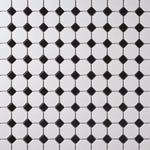 Load image into Gallery viewer, Simple White and Black Octagon Ceramic Mosaic Matte Tilezz