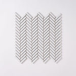 Load image into Gallery viewer, Simple White Skinny Herringbone Ceramic Mosaic Glossy Tilezz