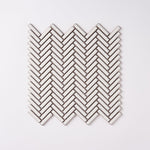 Load image into Gallery viewer, Simple Antique White Skinny Herringbone Ceramic Mosaic Tilezz