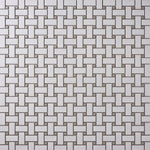 Load image into Gallery viewer, Simple White and Gray Basketweave Ceramic Mosaic Matte Tilezz
