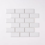 Load image into Gallery viewer, Simple White 2x4 Beveled Ceramic Mosaic Glossy Tilezz