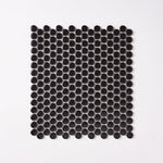 Load image into Gallery viewer, Simple Black Penny Round Ceramic Mosaic Tilezz