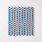 Load image into Gallery viewer, Simple Sky Blue Penny Round Ceramic Mosaic Glossy Tilezz