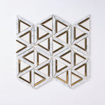 Load image into Gallery viewer, Glam Carrara White + Brass Melbourne Mosaic Tilezz