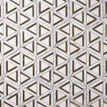 Load image into Gallery viewer, Glam Carrara White + Brass Melbourne Mosaic Tilezz