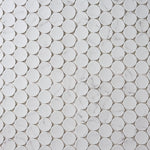 Load image into Gallery viewer, Glam White Statuary Large Penny Round Mosaic Tilezz