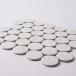 Load image into Gallery viewer, Simple Carrara Blanco Large Penny Round Ceramic Mosaic Matte Tilezz