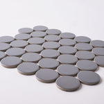 Load image into Gallery viewer, Simple Soft Gray Large Penny Round Ceramic Mosaic Matte Tilezz
