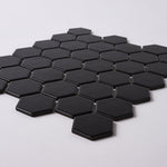 Load image into Gallery viewer, Simple Black 2" Hexagon Ceramic Mosaic Matte Tilezz