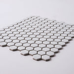 Load image into Gallery viewer, Simple White 1" Hexagon Ceramic Mosaic Matte Tilezz