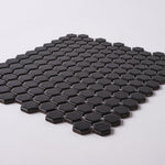 Load image into Gallery viewer, Simple Black 1" Hexagon Ceramic Mosaic Matte Tilezz