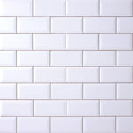 Load image into Gallery viewer, Timeless Ice White 3x6 Beveled Ceramic Tile Glossy Flooring Tilezz