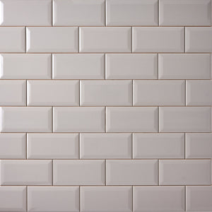 Timeless Soft Gray Beveled 3x6 Ceramic Tile Glossy Tilezz 