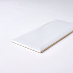 Load image into Gallery viewer, Timeless Ice White 4x10 Beveled Ceramic Tile Glossy Flooring Tilezz