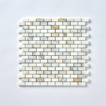 Load image into Gallery viewer, Calacatta Gold Baby Brick Marble Mosaic Flooring Tilezz
