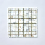 Load image into Gallery viewer, Calacatta Gold 1x1 Marble Mosaic Tile Flooring Tilezz
