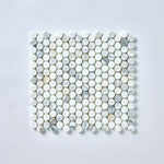 Load image into Gallery viewer, Calacatta Gold Penny Round Marble Mosaic Flooring Tilezz