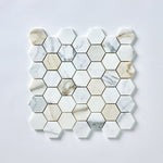 Load image into Gallery viewer, Calacatta Gold 2&quot; Hexagon Marble Mosaic Flooring Tilezz 
