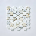Load image into Gallery viewer, Calacatta Gold 2" Hexagon Marble Mosaic Flooring Tilezz