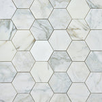 Load image into Gallery viewer, Calacatta Gold 5" Hexagon Marble Mosaic Tilezz