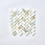 Load image into Gallery viewer, Calacatta Gold 1x2 Herringbone Marble Mosaic Flooring Tilezz