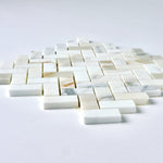 Load image into Gallery viewer, Calacatta Gold 1x2 Herringbone Marble Mosaic Flooring Tilezz