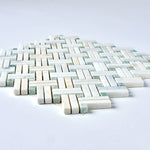 Load image into Gallery viewer, Calacatta Gold &amp; Green Dimensions Marble Mosaic Flooring Tilezz 
