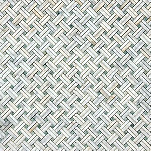 Calacatta Gold & Green Dimensions Marble Mosaic Flooring Tilezz 