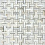 Load image into Gallery viewer, Calacatta Gold Kenzy Basketweave Marble Mosaic Flooring Tilezz