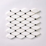 Load image into Gallery viewer, Bianco Dolomite Octave with Black Dots Mosaic Polished/Honed Flooring Tilezz 
