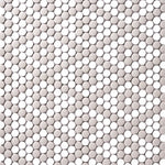 Load image into Gallery viewer, Simple Gray and White Penny Round Ceramic Mosaic Matte Tilezz