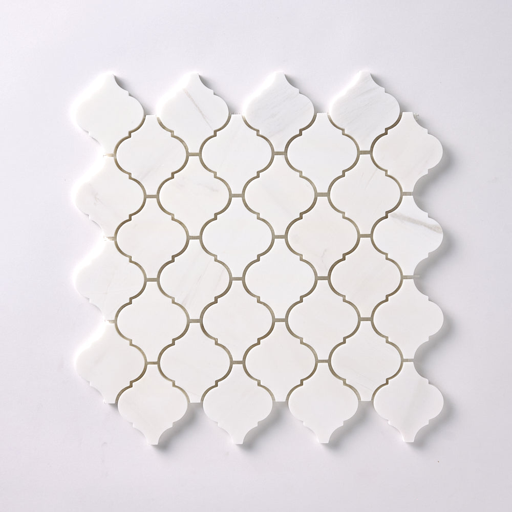 Bianco Dolomite 3" Lantern Mosaic Polished/Honed Flooring Tilezz 