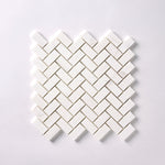 Load image into Gallery viewer, Bianco Dolomite 1x2 Herringbone Mosaic Polished/Honed Flooring Tilezz 
