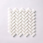 Load image into Gallery viewer, Bianco Dolomite 1x2 Herringbone Mosaic Polished/Honed Flooring Tilezz