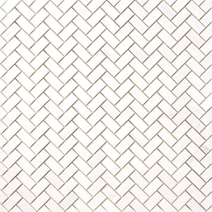 Bianco Dolomite 1x2 Herringbone Mosaic Polished/Honed Flooring Tilezz 