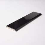 Load image into Gallery viewer, Venice Black 2x10 Bullnose Ceramic Tile Glossy Tilezz