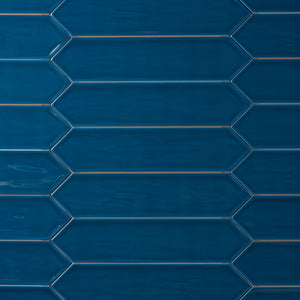 Chanelle Sapphire Blue 3x12 Picket Ceramic Tile Glossy Tilezz 