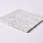 Load image into Gallery viewer, Encaustic Look Eiffel Shell White / Lavender 8x8 Porcelain Tile Tilezz
