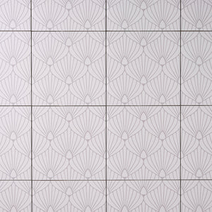 Encaustic Look Eiffel Shell White / Lavender 8x8 Porcelain Tile Tilezz 