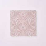 Load image into Gallery viewer, Encaustic Look Eiffel Shell Pink / White 8x8 Porcelain Tile Tilezz 

