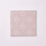 Load image into Gallery viewer, Encaustic Look Eiffel Shell Pink / White 8x8 Porcelain Tile Tilezz