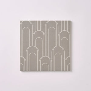 Encaustic Look Eiffel Oval Taupe / Gray 8x8 Porcelain Tile Tilezz 