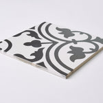 Load image into Gallery viewer, Encaustic Look Marrakech Black Cape 8x8 Porcelain Tile Tilezz